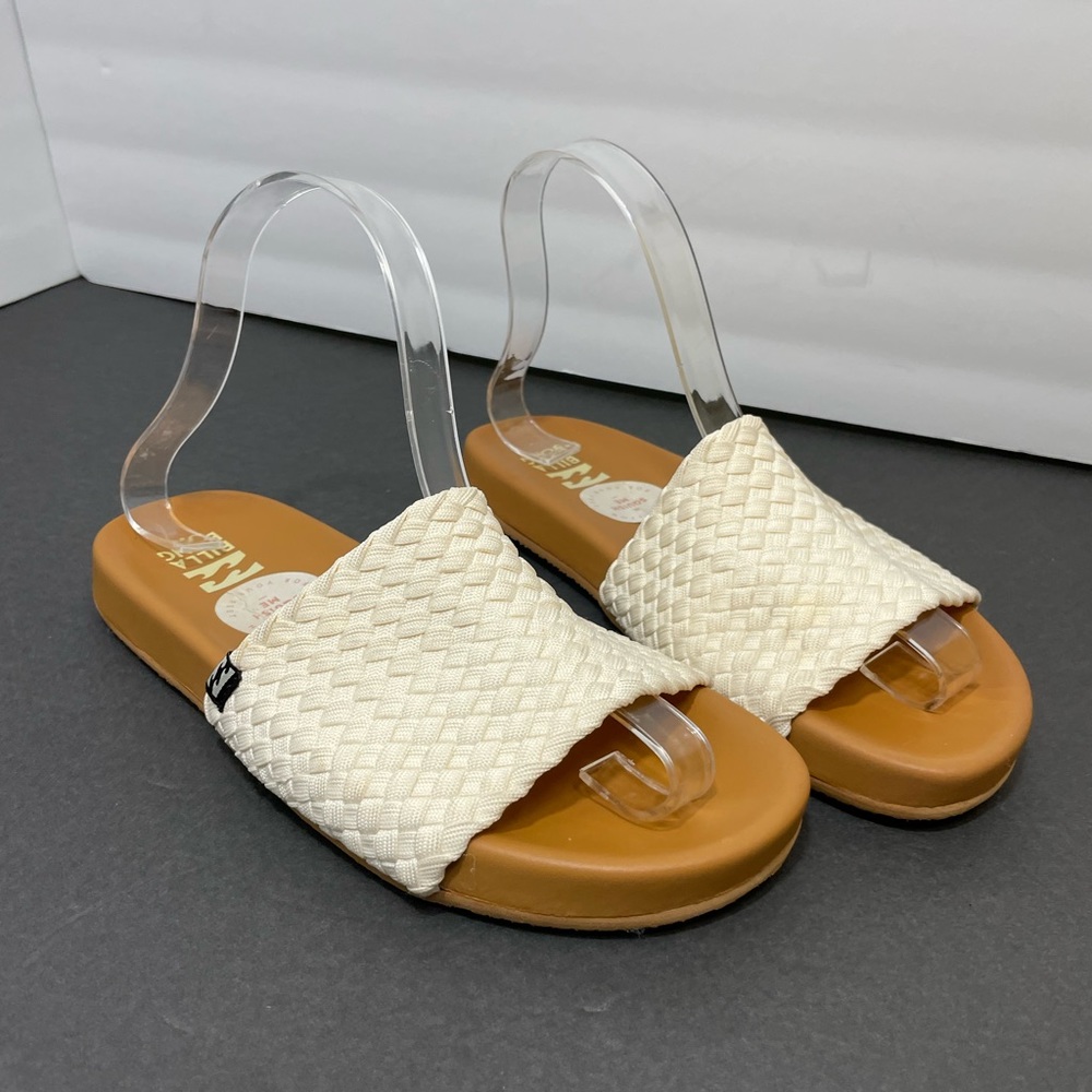 Billabong  Tidal Wave womens sandals slides beige woven material sz 6 foam sole